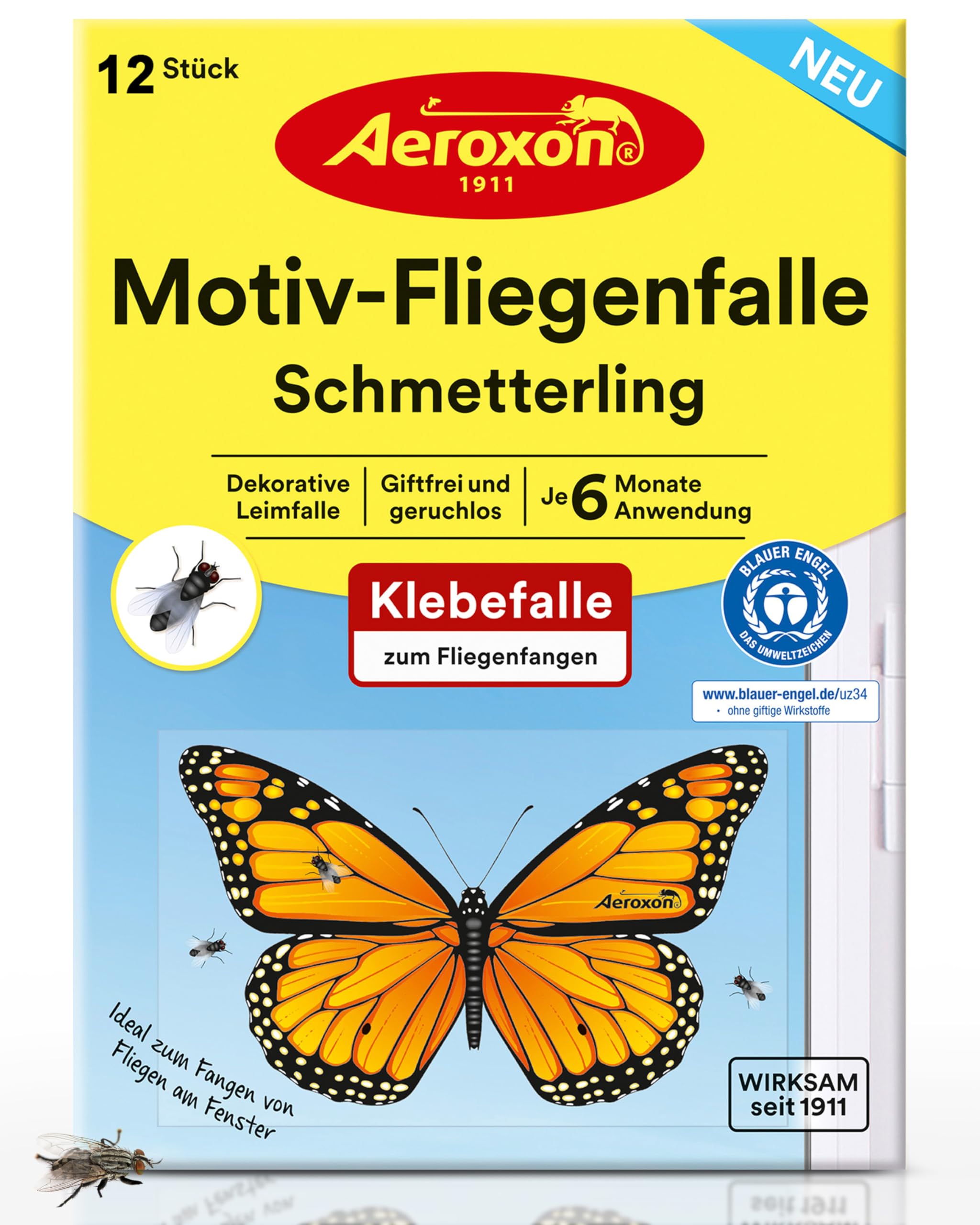 aeroxon-motiv-fliegenfalle-fenster-12-st-ck-schmetterling image 1