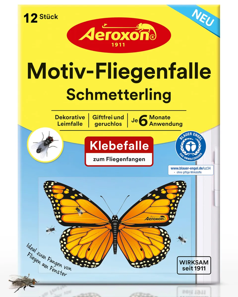 aeroxon-motiv-fliegenfalle-fenster-12-st-ck-schmetterling image 1