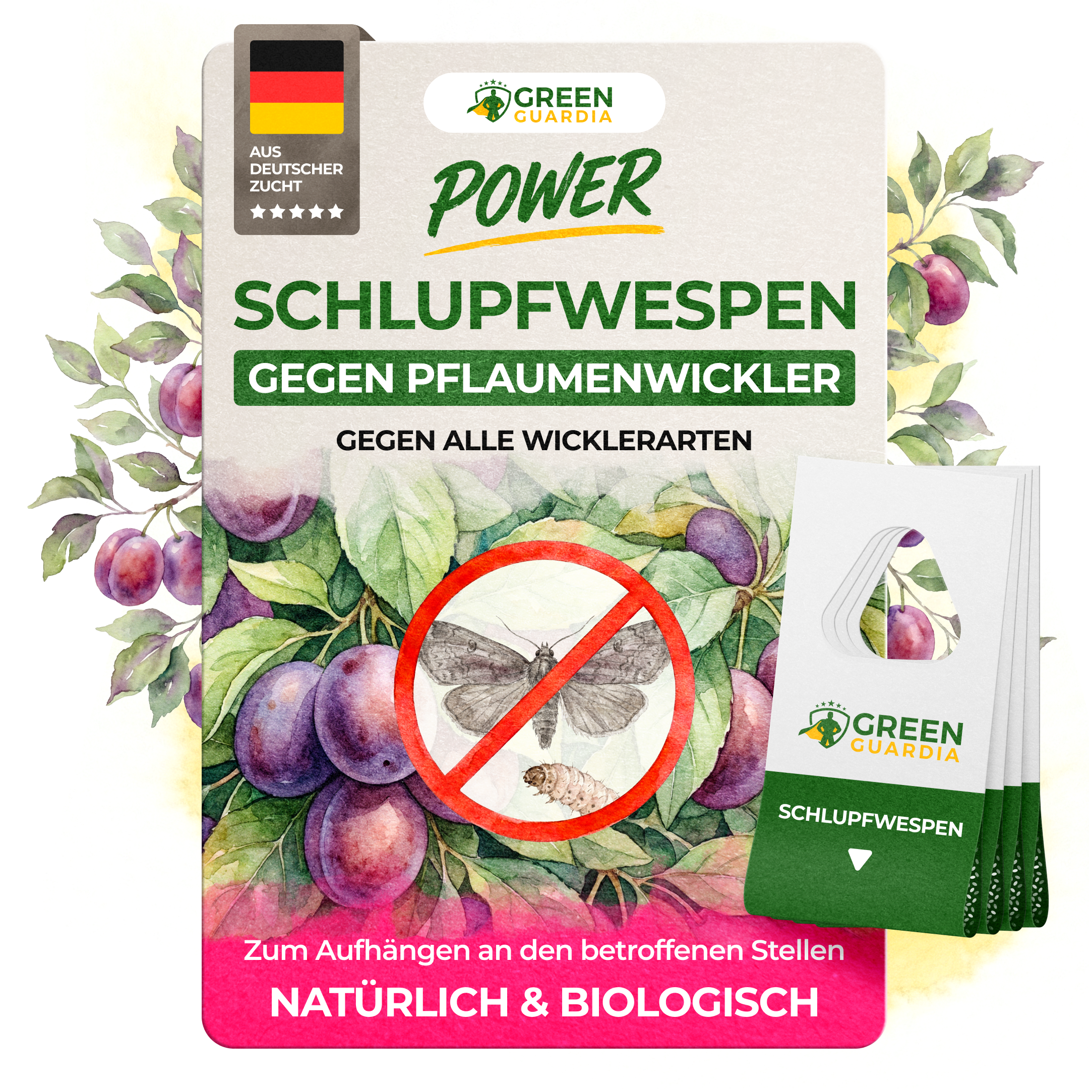 green-guardia-schlupfwespen-gegen-pflaumenwickler-3-karten-chemiefrei image 1