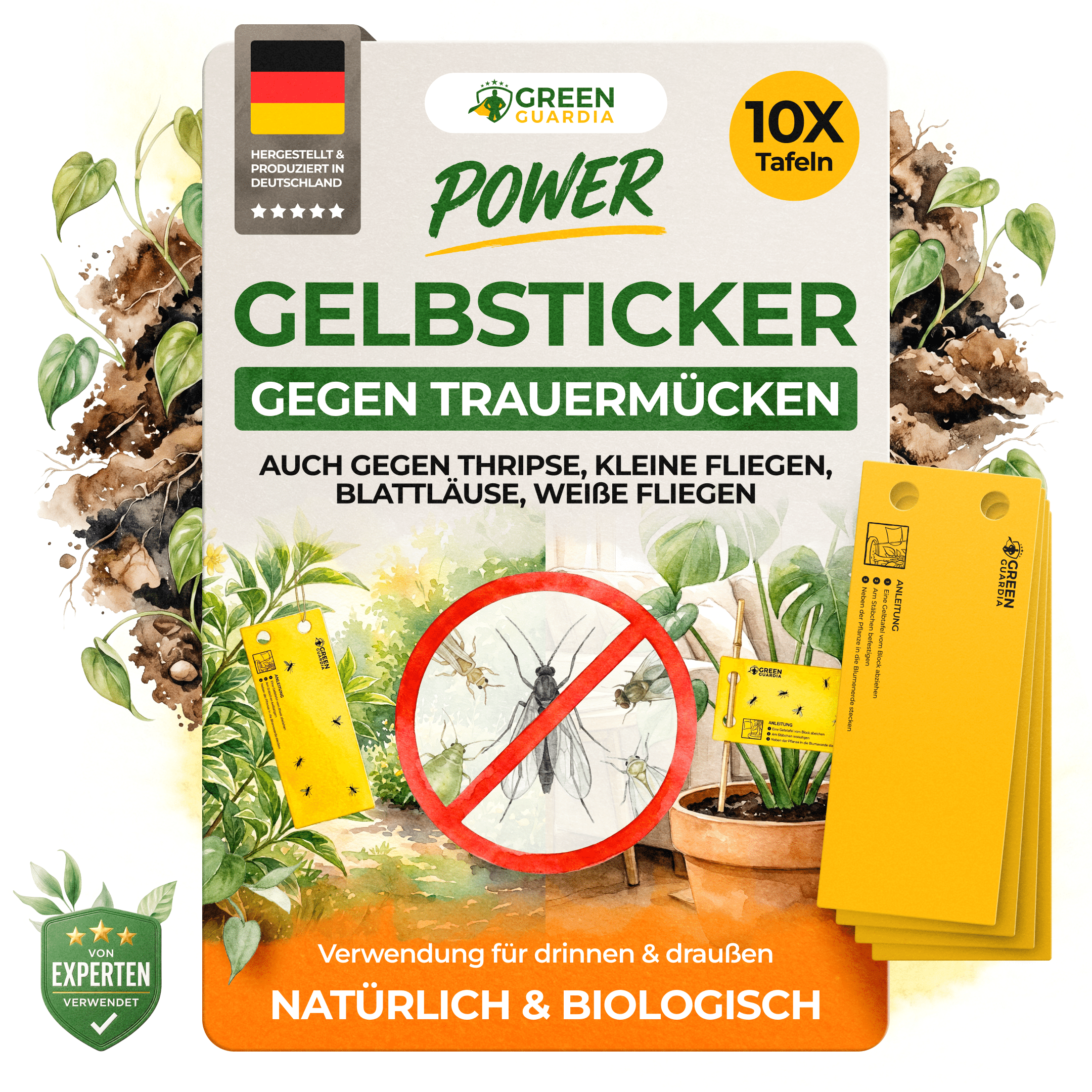 green-guardia-papier-fallen-gelbsticker-10-st-ck-gegen-trauerm-cken image 1