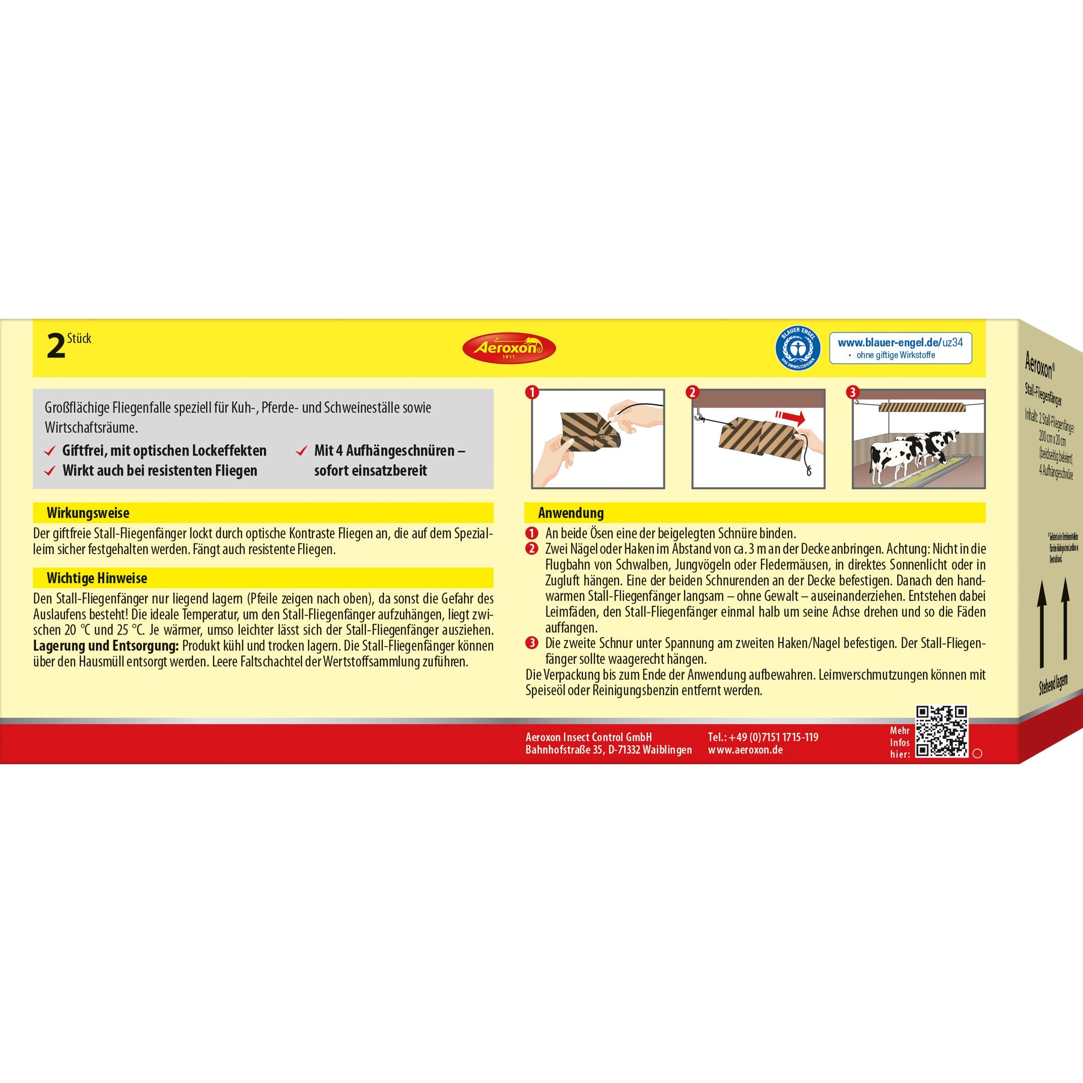 aeroxon-fliegenf-nger-stallrolle-2-st-ck-2m-giftfrei image 5